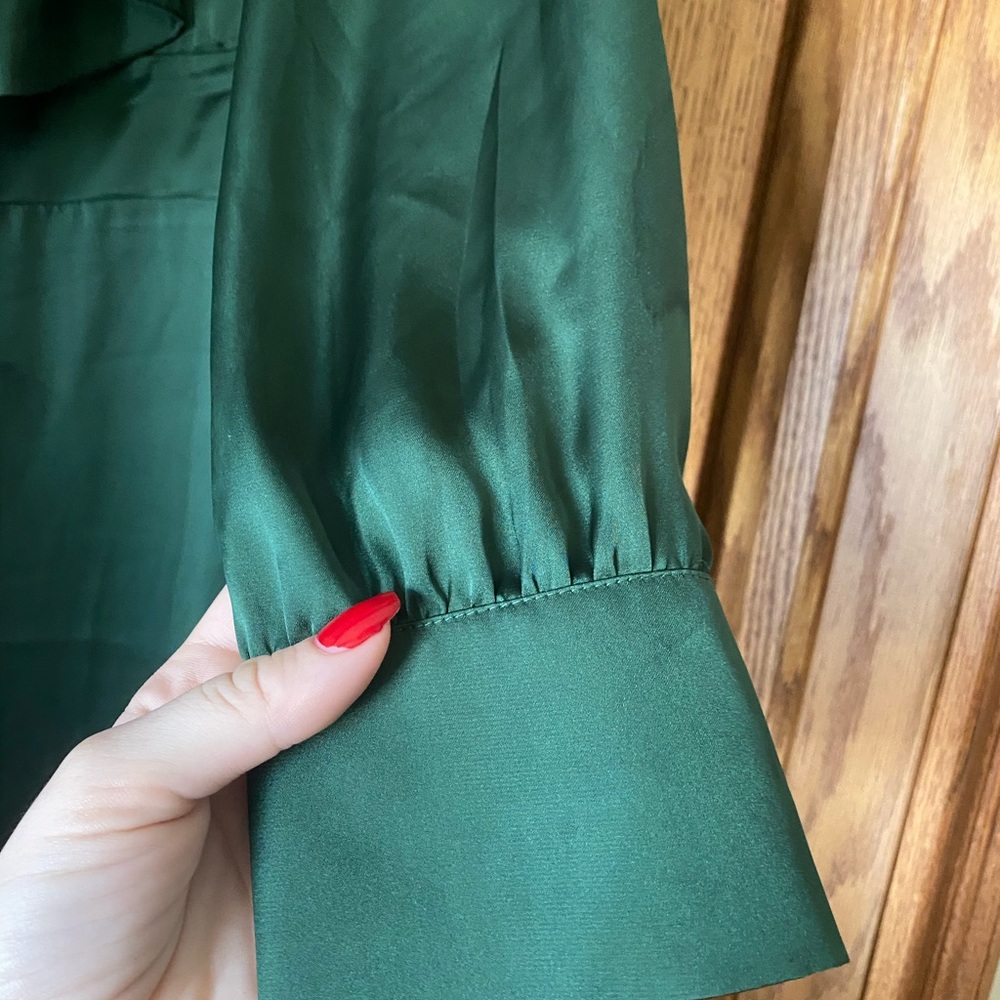 SATIN GREEN DRESS - Picture 5 of 5